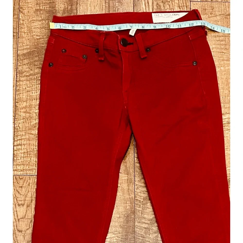 Rag & Bone Legging Jean for Bergdorf Goodman Red Skinny Pants Womens Size‎ 24